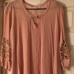 Pink flowy blouse